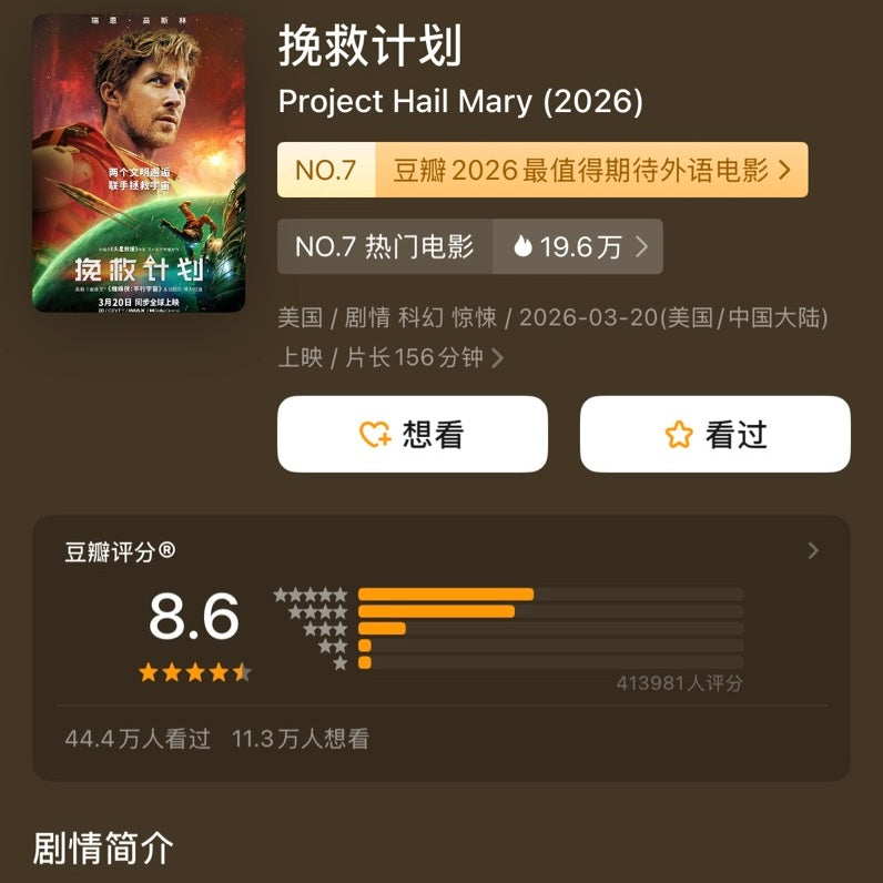 【有风书店/正版现货】安迪·威尔《挽救计划》Project Hail Mary 电影原著小说|科技宅男跨星系好友太空大救援 瑞恩高斯林主演同名电影拍摄中 冰与火之歌作者乔治马丁力荐 外国科幻小说书