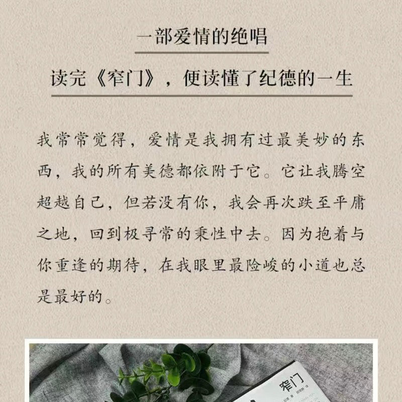 【有风书店/正版现货】[法] 安德烈·纪德《窄门》顾琪静 译｜爱情最美好的时刻，不是在说“我爱你”