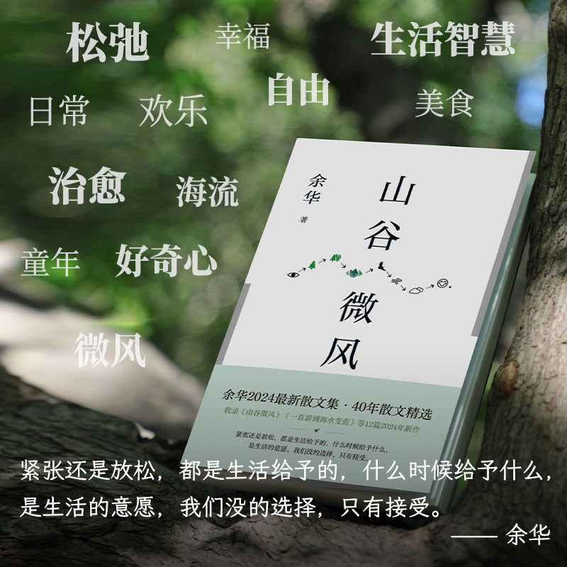 【有风书店/正版现货】余华《山谷微风》2024年最新散文集（收录《一直游到海水变蓝》等12篇新作）｜你将像山上的风一样自由