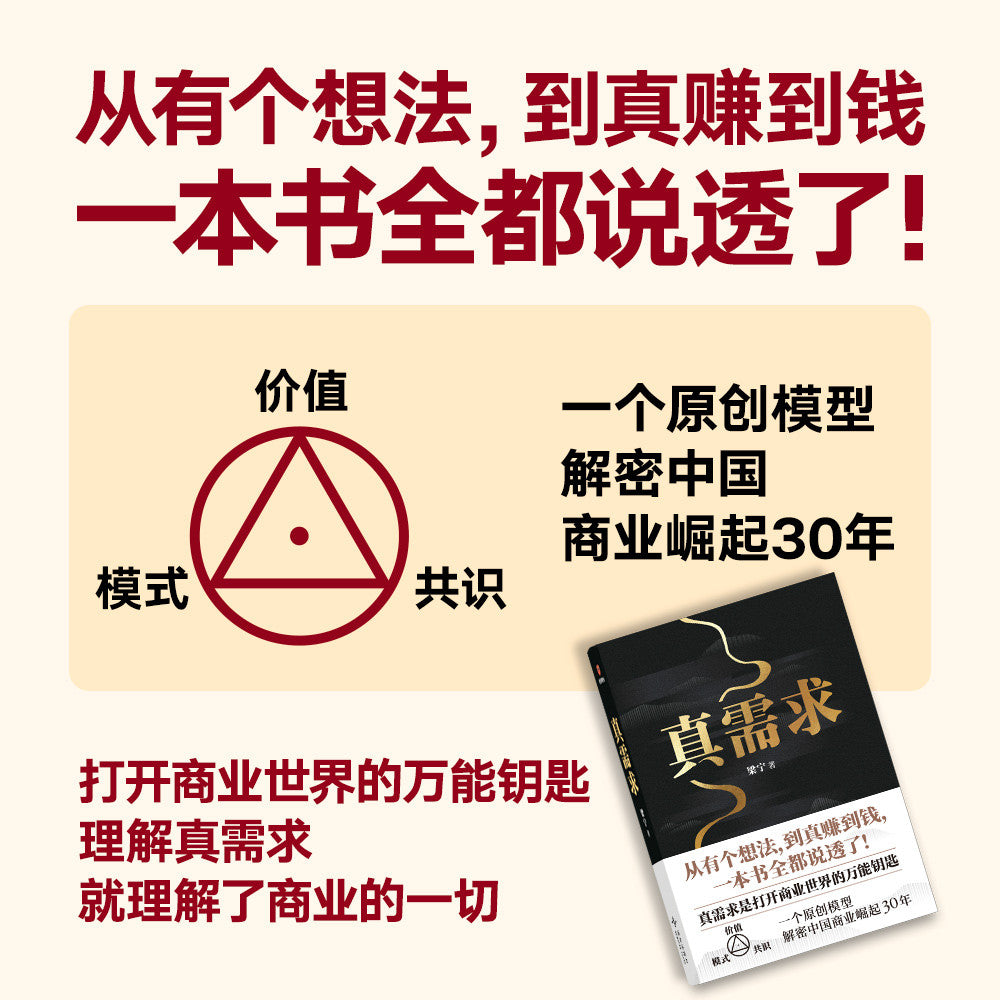 【有风书店/正版预购】梁宁《真需求》｜在这个人人都在谈创新的时代，99%的人其实都在做无用功。为什么？因为不懂什么是“真需求”。